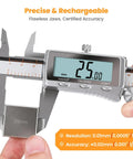 Beefy Rechargeable Digital Caliper With Backlit LCD All Metal Measuring Tool displaying 25 mm measurement