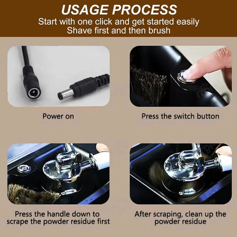 Electric Portafilter Cleaner Automatic Knock Box For Espresso Machines Clears Coffee Grounds usage process steps