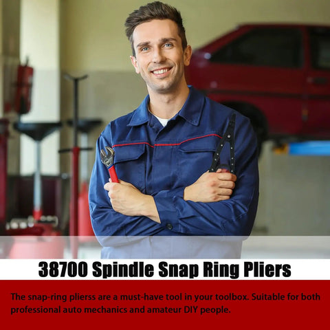 Mechanic holding Beefy 12 Inch Snap Ring Pliers Set For Spindle Installation And Removal Internal And External Circlips