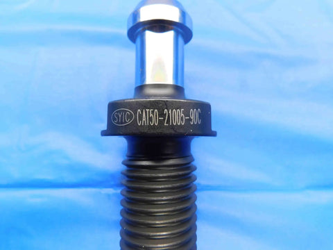 Heavy Duty Cat50 Coolant Through Retention Knob And Pull Stud Kit Featuring Mas3 Interface for CNC mill setup, showing black and silver components.