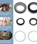 Straight Shot Heavy Duty Front Axle Vacuum Knuckle And Tube Seal Kit for 1998 to 2004 Ford F250 F350 F450 F550 Excursion Dana Fifty Sixty, includes seals