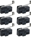 Six Pack LXW5-11G1 Momentary SPDT Limit Switches With Roller Lever Snap Action 380V AC 250V DC 10A for Microwaves and Refrigerators