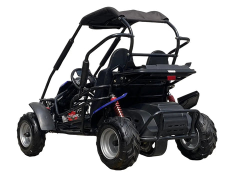 Rear view of Electric Youth Go Kart With Reverse, Dual Speed Modes 15 MPH And 27 MPH, 60V 1.8KW Motor, 48V 29Ah Lithium Battery