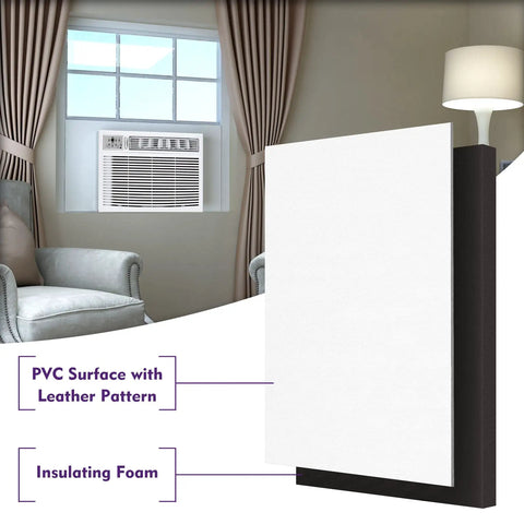 Full Surround Window AC Insulation Foam Side Panels For Air Conditioner Units, 39 Inch Width in living room with window unit