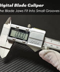 Blade Style Electronic Caliper For Small Grooves, Stainless Steel Measuring Tool, 6 Inch 150mm Range, digital display view