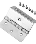 Four Pack Silver 59mm Cabinet Door Hinge Set for Luggage, Jewelry Boxes, Suitcases and Vintage Furniture - 6-Hole Tri-Fold Decorative Hinges With Soft Close And Quiet Operation