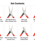 Mini Pliers Set With Roll Case 8 Piece Precision Pliers Kit Including Needle Nose Smooth Jaw Needle Nose Long Nose Pliers