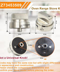 Five Pack Stove Knob Replacements For LG Gas Range And Oven LRG Series AEZ73453509 dimensions diagram.