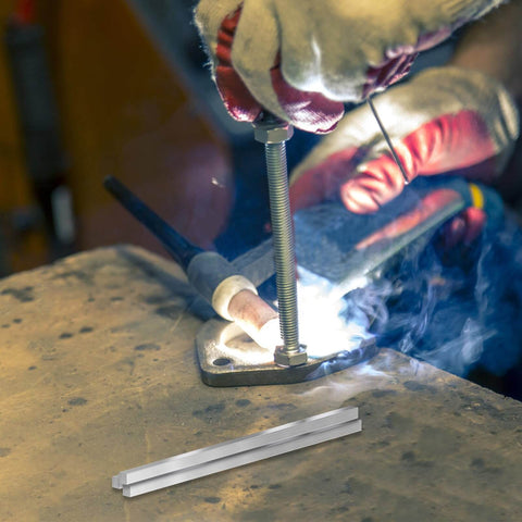 Six Pack Stainless Steel Square Bar Stock One Quarter Inch By One Quarter Inch By Twelve Inch Versatile Key Stock showcased on workbench