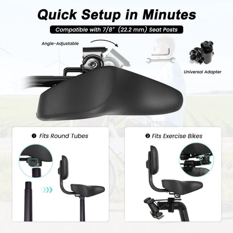 Oversized Bike Seat With Adjustable Backrest For Bicycles Tricycles And Exercise Bikes 12 By 12 Padded Saddle