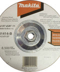 Label of 7 Inch Hubbed Grinding Wheel Set, 10 Pack For Angle Grinders, showing model 741414-B specifications and safety warnings.