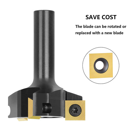 Durable Heavy Duty CNC Spoilboard Surfacing Router Bit With Half Inch Shank And Two Inch Cutting Diameter