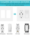 10 Pack Screwless Decorator Wall Plates for 2 Gang Outlets Switches and GFCI White Built Tough Polycarbonate Cover Plate