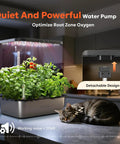 Indoor Hydroponics Growing System Kit With 15 Pods, 36W Full Spectrum LED Grow Light, app control, quiet water pump, stainless steel tank.
