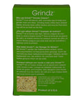 Packaging of Grindz Professional Coffee Grinder Cleaning Tablets For Home Use, green box, back view with product details.