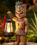 Solar Tiki Statue With Lantern For Outdoor Decor 9.84 Inch Tall Hand Painted Resin Tiki Figurine For Garden Lawn Yard Or Poolside Totally Hawaiian Luau Theme Tropical Summer Glow Lantern Light Great Housewarming Gift