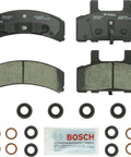 QuietCast Premium Ceramic Disc Brake Pad Set Front For Select Cadillac Chevy Blazer Express C1500 2500 Suburban Tahoe GMC Savana Yukon And More No Noise Snappy Stops Long Life with accessories shown