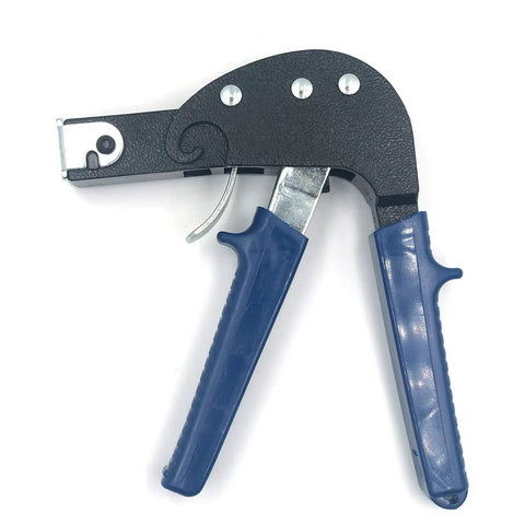 Heavy Duty Wall Anchor Tool In Gun Metal Finish For Hollow Walls And Plasterboard Fixing With Non Slip Rubber Grips, Rugged Beefy Metal Build For Fast, Secure Anchor Installation On Drywall. 163 mm wall anchor tool with blue grips