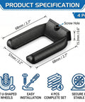 4 Pack Black Rubber Anti Slip Wheel Stoppers Lock Down Rolling Furniture With No Sweat Setup Keeps Office Chairs And Appliances Locked In Tight While Saving Hardwood Floors From Slippery Mishaps Built Tough For Real Everyday Use, size 68mm x 57mm, easy installation, secure design.