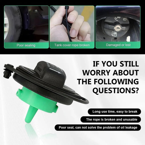 Durable Fuel Tank Cap Replacement For Volkswagen And Audi Black Gas Filler Cap 5C0201550T 5Q0201550L, with tight seal protection.