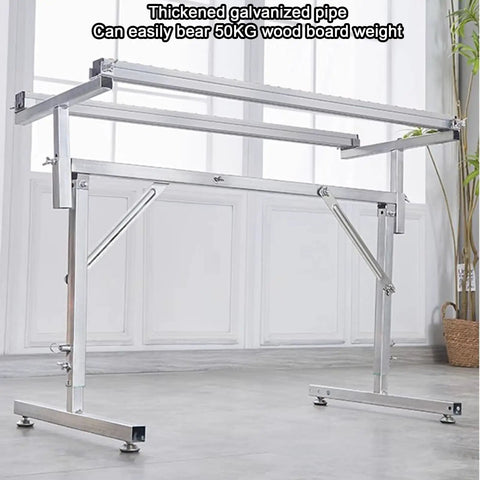 Sturdy Adjustable Conveyor Roller Table Stand With Heavy Duty Galvanized Build And Rock Solid Stability for table saws, showing thickened galvanized pipe.