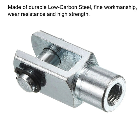 Heavy Duty Air Cylinder Rod Clevis End Y Connector 2 Pack With Female Thread M8x1.25, 42mm Length For Air Cylinder Foot Mounting Work, Silver, Durable Low Carbon Steel, Wear Resistant And High Strength, low-carbon steel clevis