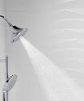 Forté 2.5 GPM Multifunction Showerhead With Handheld Shower Head Katalyst Air Induction Oil Rubbed Bronze Finish in shower