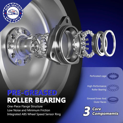 Exploded view of Top Shelf Front Wheel Bearing Hub Assembly Pair For Nissan Rogue And Rogue Sport 2014 Through 2023 showing components.