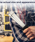 Heavy Duty Hammer Tacker Stapler For 3/8 Inch Crown Staples with grip shown in hand, actual size and appearance.