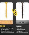 2 Inch Wood Deck Screws Size 8 T25 Star Bit Epoxy Coated 310 Pcs Outdoor Fasteners comparison with regular screws