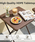 Sturdy Foldable 27 Inch Square Card Table With 400 Lb Capacity, Portable Indoor Outdoor Folding Table with breakfast set
