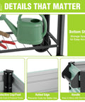 Galvanized Raised Garden Bed On Legs With Wheels For Easy Mobility, Elevated Planter Box with shelf, tools, and watering can