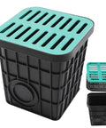 Heavy Duty Catch Basin With Grate And Debris Basket For French Drain Projects Large 15.7 Inch Square Outdoor Drainage Basin