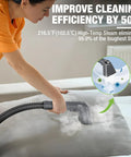 User using Slick Steam Portable Carpet And Upholstery Cleaner With 16Kpa Pressure on upholstered couch with steam.