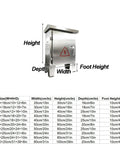 Stainless Steel Electrical Enclosure 304 Weatherproof Outdoor Junction Box With Support Legs, Waterproof Metal Electrical Cabinet For Outdoor Use, IP31 Rated, Corrosion Resistant 80x100x20 cm, shown with dimensions