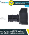Half Inch Expansion FNPT Swivel PEX Adapter For PEX A Tubing Female NPSM Connector Pack Of Five Poly Plumbing Fittings UA526A7 Pro Grade Easy Install For High Temp And Pressure PEX Systems, 1/2 in PEX-A adapter