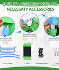 Assembly instructions for Giant 60 Inch Platform Tree Swing for Kids and Adults showing tubes, ropes, and connectors.