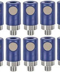 Pack of 10 Beefy High Flow Safety Air Plug Coupler With 1 Quarter Inch MNPT IRC 061251, silver finish, non-marring composite body.