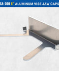 Six Inch Aluminum Vise Jaw Caps for Serrated Jaws with Smooth Finish and Flexible Tangs, Pro Grade for DIY Metalworking