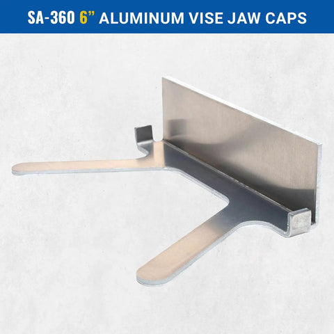 Six Inch Aluminum Vise Jaw Caps for Serrated Jaws with Smooth Finish and Flexible Tangs, Pro Grade for DIY Metalworking