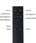 Remote control for Battery Operated Wireless Wall Sconces With Remote 2 Pack; shows brightness and timing functions.