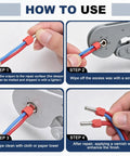 Heavy Duty 100 Pack Twin Wire Ferrules With Insulated Nylon Sleeves For Stranded Copper Ends Perfect For Control Panels And Auto Wiring Jobs Made In USA Red twin ferrules on 2x8AWG wires