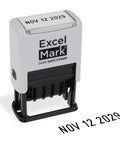 Straight Up Knockout Date Stamp For Shipping And Receiving Orders Track Expiration And Due Dates Smooth Gliding Mechanism Crisp Black Ink On Durable Gray Mount.