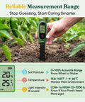 Hand using 3-In-1 Digital Plant Care Meter With Soil Moisture, Temperature And Sunlight Sensor in garden