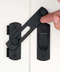 Close-up of 3 Pack Flip Latch Gate Latches Matte Black Safety Door Lock Built Tough for barn doors, wood fence, sliding French doors