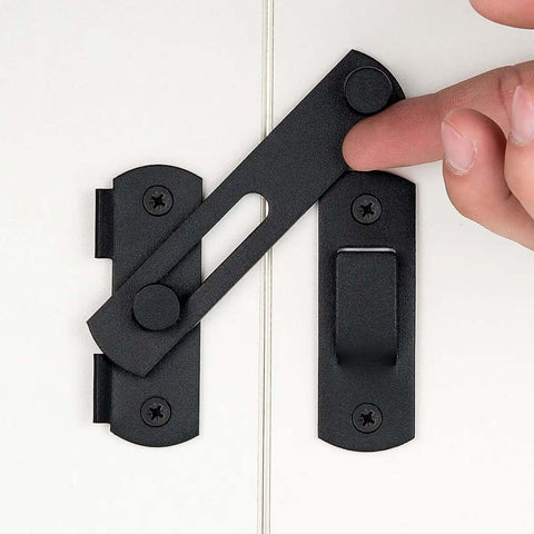 Close-up of 3 Pack Flip Latch Gate Latches Matte Black Safety Door Lock Built Tough for barn doors, wood fence, sliding French doors