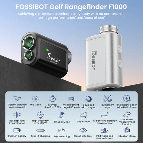 Heavy Hitter Laser Rangefinder With Slope Feature And Flag Lock Mode Dishing Out Sick Precision Up To 1100 Yards For Golf And Hunting Stints Featuring 6x Sharp Optics Vibration Buzz And Rechargeable Battery Life