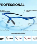 Kickass Anti Fog Safety Glasses Featuring Scratch Proof Optical Shielding Durable Polycarbonate Lenses And Ansi Z87 Impact Resistance For Heavy Duty Work Site Operations close-up with adjustable features.