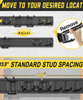 64 Inch Garage Tool Organizer Wall Mount With 18 Adjustable Garden Tool Hanger Rack showing adjustability features