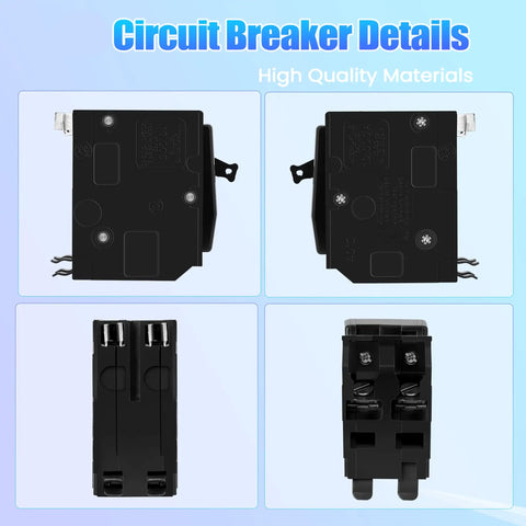 30 Amp 2 Pole Circuit Breaker For QO230CP Compatible With SD QO Load Center CSED And NQOD Distribution Panels 120 240 V 10kA front and side views